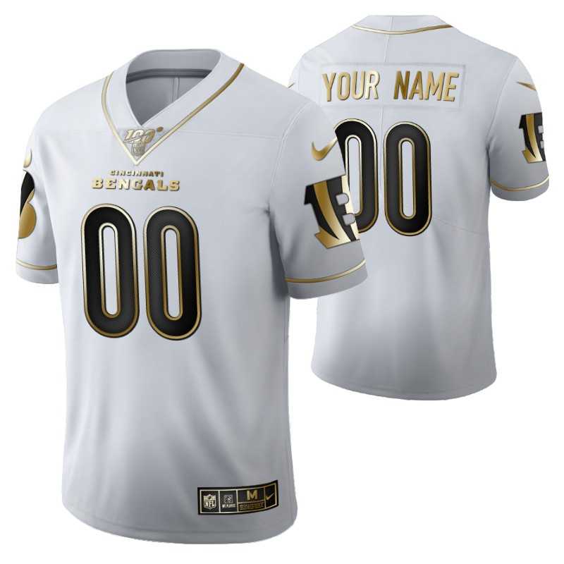 Customized Men's Nike Bengals White Golden Edition 100th Season Vapor Untouchable Limited Jersey,We sell and wholesale Customized Men's Nike Bengals White Golden Edition 100th Season Vapor Untouchable Limited Jersey on line form chian!